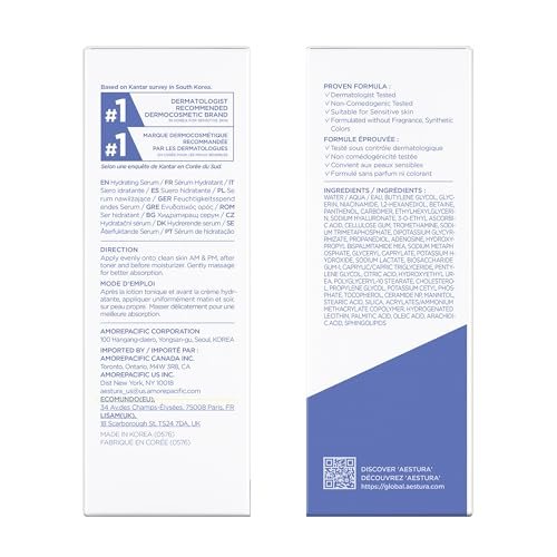 AESTURA ATOBARRIER365 Hydro CERA-HA Serum - Korean Face Serum with Ceramides, Hyaluronic Acid & Niacinamide for Barrier Repair & Glow - Lightweight Hydrating Serum for Dry & Sensitive Skin, 1.01 fl.oz Avelisse