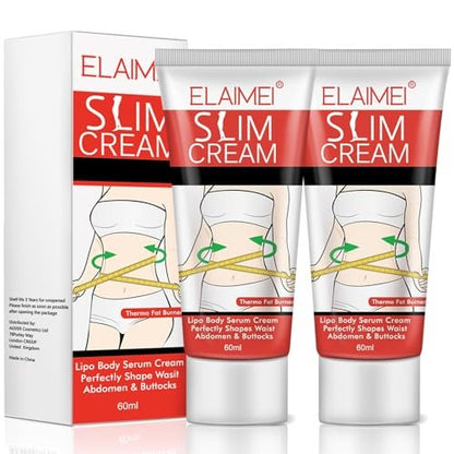 FUKEVY Hot Cream 2 Pack - Slimming Body Fat Burning Cream for Belly, Waist, & Buttocks - Cellulite Reduction & Tightening