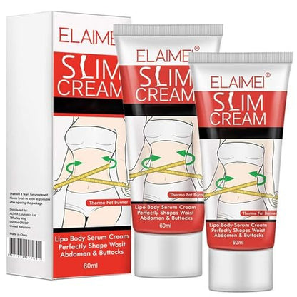 FUKEVY Hot Cream 2 Pack - Slimming Body Fat Burning Cream for Belly, Waist, & Buttocks - Cellulite Reduction & Tightening