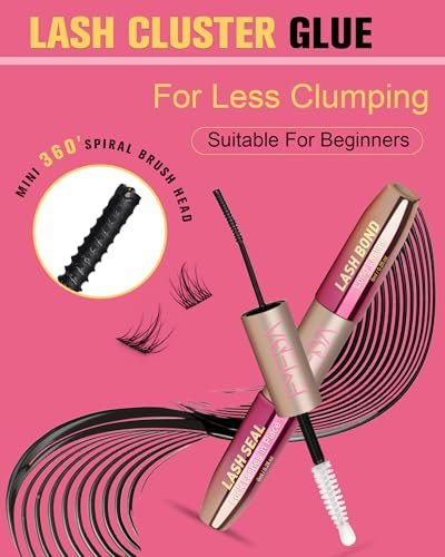 EMEDA 2-in-1 Lash Bond and Seal Waterproof Lash Glue for Eyelash Clusters - Strong Hold 72 Hours, Latex Free, DIY Individual Eyelash Extensions (Black) - görsel 8