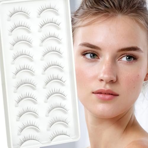 EMEDA Super Natural False Lashes - 8mm Short Wispy Strip Lashes for Natural Look (Pack of 1, Black) - görsel 4