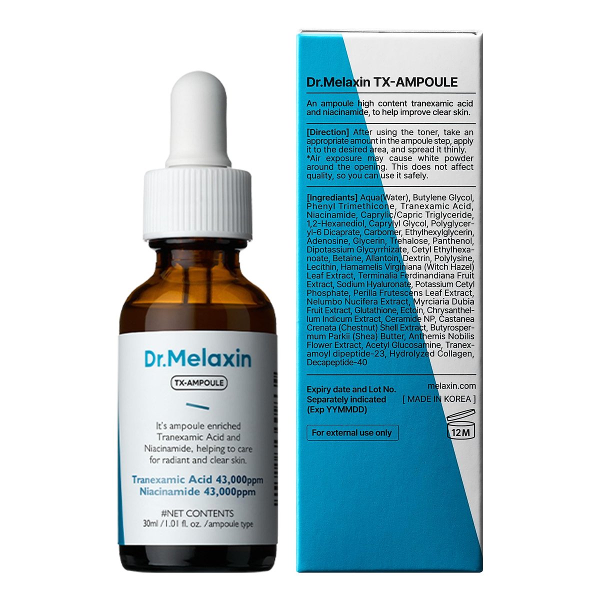 Dr.melaxin TX Ampoule RX Facial Ampoule – Brightening & Soothing Serum Avelisse