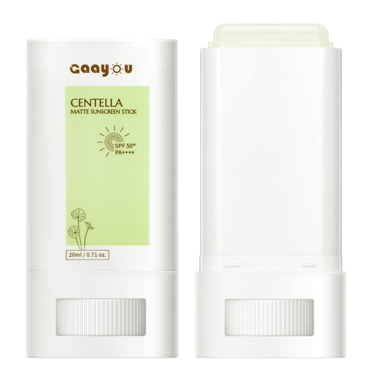 Gaayou Centella Sunscreen Stick SPF50+ PA++++ | Korean Sunscreen Stick for Face & Body | Soothing, Moisture Matte Finish, Non-Greasy, No White Cast - görsel 1