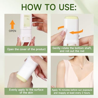 Gaayou Centella Sunscreen Stick SPF50+ PA++++ | Korean Sunscreen Stick for Face & Body | Soothing, Moisture Matte Finish, Non-Greasy, No White Cast