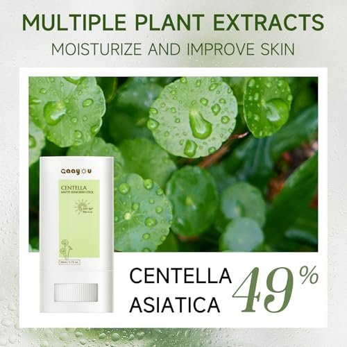 Gaayou Centella Sunscreen Stick SPF50+ PA++++ | Korean Sunscreen Stick for Face & Body | Soothing, Moisture Matte Finish, Non-Greasy, No White Cast - görsel 6