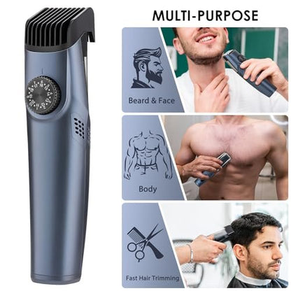 Audoc Vacuum Beard Trimmer for Men - 20 Length & Styles Adjustable, Built-in Vacuum for Mustache, Sideburns, Facial Hair, Rechargeable Avelisse