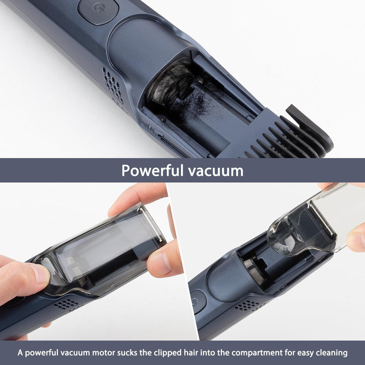 Audoc Vacuum Beard Trimmer for Men - 20 Length & Styles Adjustable, Built-in Vacuum for Mustache, Sideburns, Facial Hair, Rechargeable Avelisse