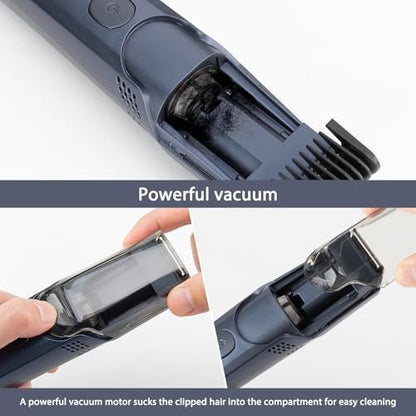 Audoc Vacuum Beard Trimmer for Men - 20 Length & Styles Adjustable, Built-in Vacuum for Mustache, Sideburns, Facial Hair, Rechargeable Avelisse