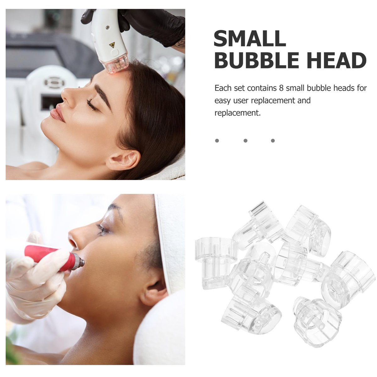 Ipetboom 8-Pack Plastic Hydro Facial Machine Tips for Water Oxygen Beauty Cleaning Suction - Replacement Heads for Aqua Peeling, 1.65cm Inner Diameter - görsel 5