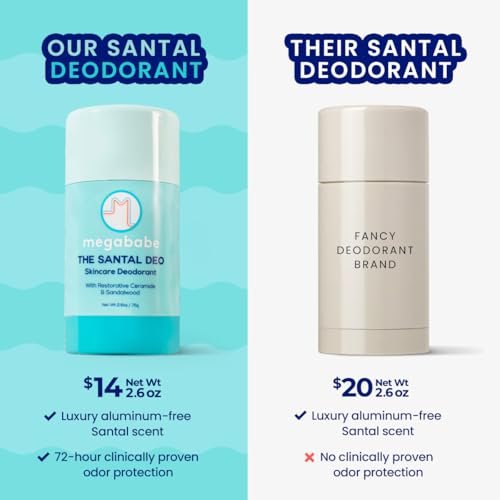 Megababe The Santal Deo – Aluminum-Free Natural Deodorant with 72-Hour Odor Protection, Sandalwood & Ceramide, 2.6 oz - görsel 10