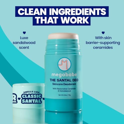 Megababe The Santal Deo – Aluminum-Free Natural Deodorant with 72-Hour Odor Protection, Sandalwood & Ceramide, 2.6 oz - görsel 6