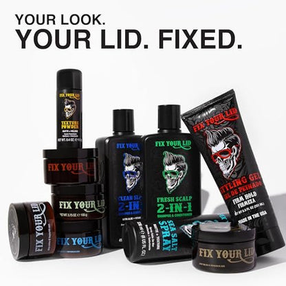 Fix Your Lid Ultra Light Pomade for Men - Water-Based, Low Hold, Low Shine - 3.75 oz