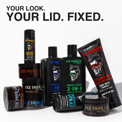 Fix Your Lid Ultra Light Pomade for Men - Water-Based, Low Hold, Low Shine - 3.75 oz