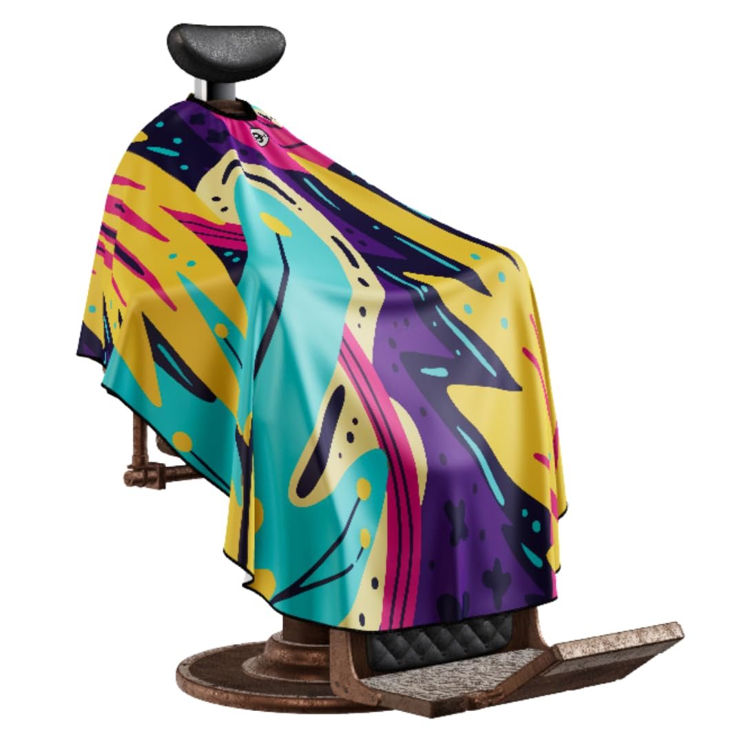 Professional Barber Cape - Hair Cutting Cape with Adjustable Snap Collar - Salon Quality Styling Cape for Hairdressers and Barbers - Fiji - Snap Collar - görsel 5