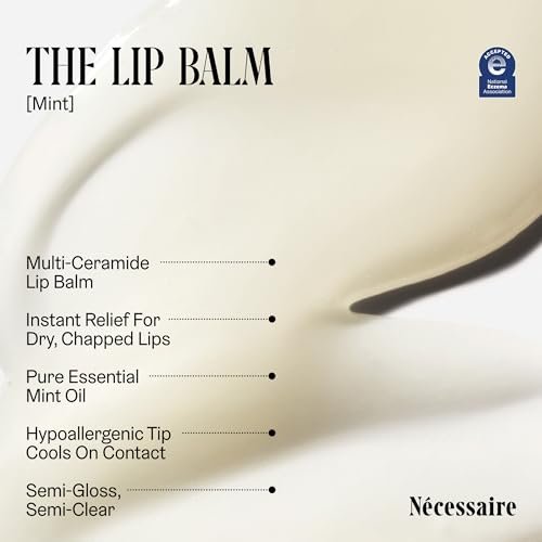 Nécessaire The Lip Balm – Hydrating Hyaluronic Acid Lip Balm with Mint Oil, Niacinamide & Essential Ceramides for Dry Lips, Non-Comedogenic, 15 ml Avelisse