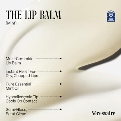 Nécessaire The Lip Balm – Hydrating Hyaluronic Acid Lip Balm with Mint Oil, Niacinamide & Essential Ceramides for Dry Lips, Non-Comedogenic, 15 ml Avelisse