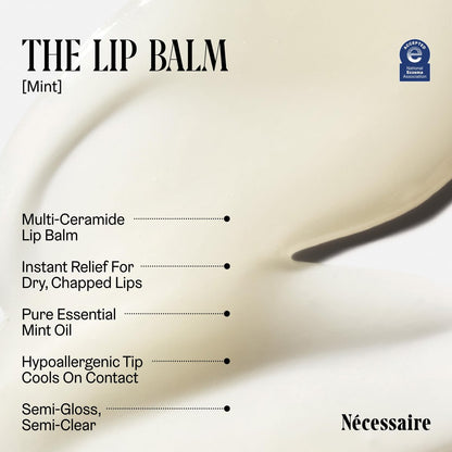 Nécessaire The Lip Balm – Hydrating Hyaluronic Acid Lip Balm with Mint Oil, Niacinamide & Essential Ceramides for Dry Lips, Non-Comedogenic, 15 ml Avelisse