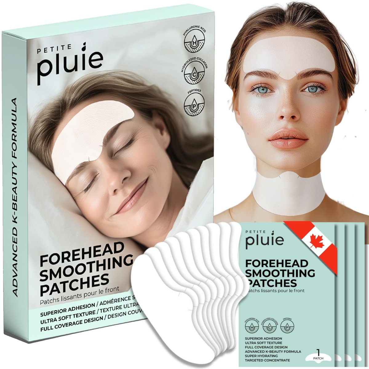 Advanced Forehead Wrinkle Patches Overnight – Anti-Wrinkle Patches with Collagen, Peptides, Vitamin E – Strong Adhesion Full Coverage for Forehead Wrinkles & 11 Lines – Made in Korea – 10 Count Avelisse