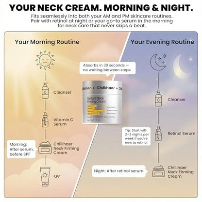 Chillihaer 8-in-1 Neck Firming Cream – Retinol & Triple Collagen Moisturizer for Neck, Face, Chest & Décolleté – Tighten, Lift & Smooth the Look of Sagging Crepey Skin, Fine Lines & Wrinkles – Women & Men, 1.7 Fl Oz Avelisse