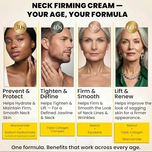 Chillihaer 8-in-1 Neck Firming Cream – Retinol & Triple Collagen Moisturizer for Neck, Face, Chest & Décolleté – Tighten, Lift & Smooth the Look of Sagging Crepey Skin, Fine Lines & Wrinkles – Women & Men, 1.7 Fl Oz Avelisse