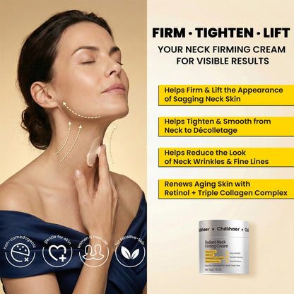 Chillihaer 8-in-1 Neck Firming Cream – Retinol & Triple Collagen Moisturizer for Neck, Face, Chest & Décolleté – Tighten, Lift & Smooth the Look of Sagging Crepey Skin, Fine Lines & Wrinkles – Women & Men, 1.7 Fl Oz Avelisse