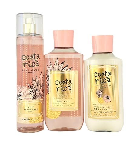 Pink Pineapple Sunrise Costa Rica 3-Piece Gift Set – Fine Fragrance Mist 8 fl oz, Daily Nourishing Body Lotion 8 fl oz, Body Wash 10 fl oz - görsel 2