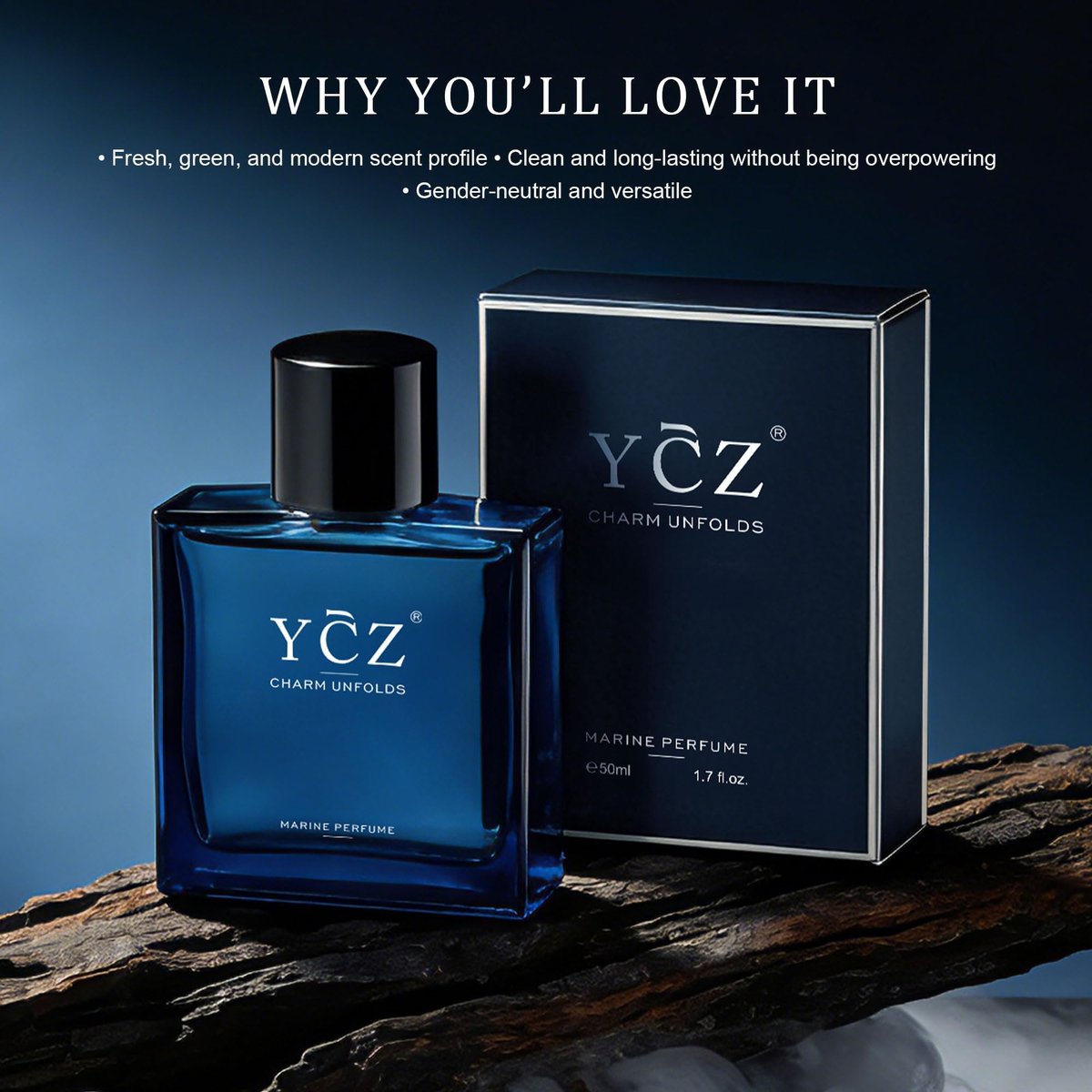 Ycz Marine Charm Eau de Parfum - 1.7 oz Long Lasting Ocean Fragrance for Men and Women - görsel 11