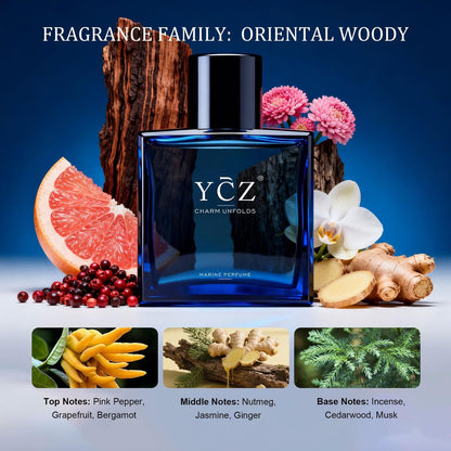 Ycz Marine Charm Eau de Parfum - 1.7 oz Long Lasting Ocean Fragrance for Men and Women