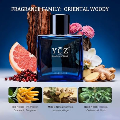 Ycz Marine Charm Eau de Parfum - 1.7 oz Long Lasting Ocean Fragrance for Men and Women