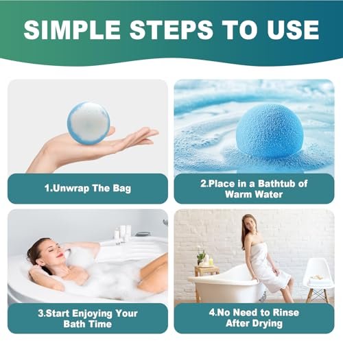 12 Pack Handmade Natural Organic Bath Bombs with Shea Butter - Birthday Gifts for Women & Men, Spa Relaxing Self Care Basket Set for Mom, Teacher Appreciation - görsel 12