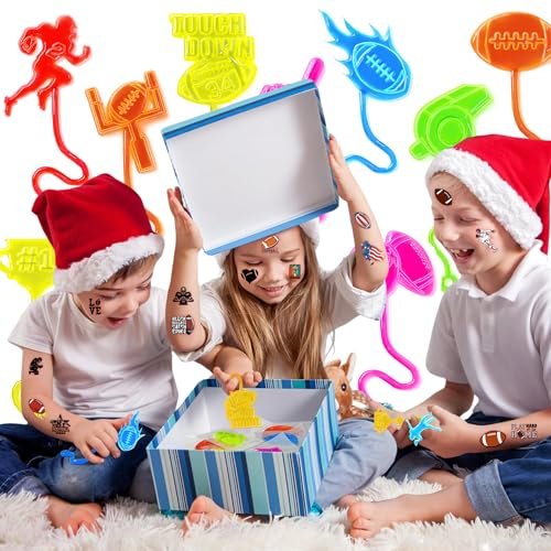 48PCS Football Party Favors Set – 24 Temporary Tattoos & 24 Stick Hands for Kids Birthday, Goodie Bags, Classroom Prizes, and Student Gifts - görsel 14