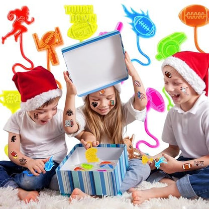 48PCS Football Party Favors Set – 24 Temporary Tattoos & 24 Stick Hands for Kids Birthday, Goodie Bags, Classroom Prizes, and Student Gifts