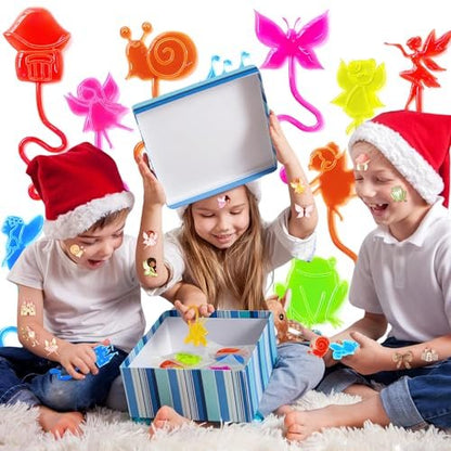 48PCS Fairy Party Favors Set: 24 Temporary Tattoos & 24 Stick Hands for Kids Birthday, Goodie Bag Stuffers, Classroom Prizes, and Treasure Box Toys