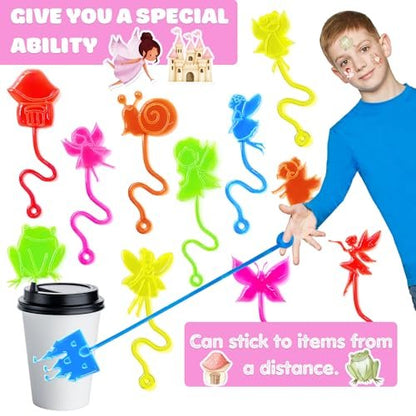 48PCS Fairy Party Favors Set: 24 Temporary Tattoos & 24 Stick Hands for Kids Birthday, Goodie Bag Stuffers, Classroom Prizes, and Treasure Box Toys