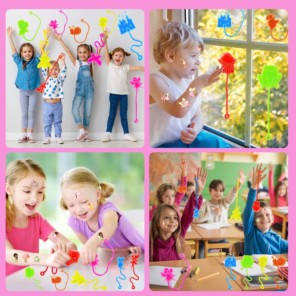 48PCS Fairy Party Favors Set: 24 Temporary Tattoos & 24 Stick Hands for Kids Birthday, Goodie Bag Stuffers, Classroom Prizes, and Treasure Box Toys - görsel 15