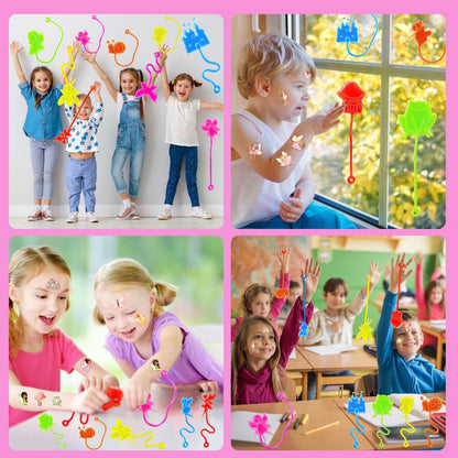 48PCS Fairy Party Favors Set: 24 Temporary Tattoos & 24 Stick Hands for Kids Birthday, Goodie Bag Stuffers, Classroom Prizes, and Treasure Box Toys