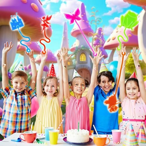 48PCS Fairy Party Favors Set: 24 Temporary Tattoos & 24 Stick Hands for Kids Birthday, Goodie Bag Stuffers, Classroom Prizes, and Treasure Box Toys - görsel 12