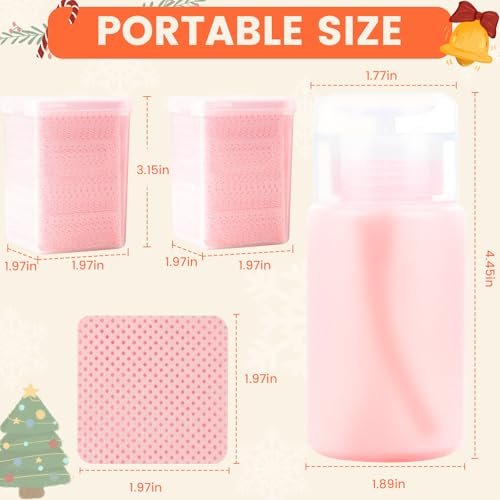 Corconess 400 PCS Lint Free Nail Wipes with Dispenser - Gel Nail Polish Remover Wipes with Acetone Dispenser, Lash Extensions Glue Cleaning Wipes with Empty Pump Dispenser Bottle - görsel 14