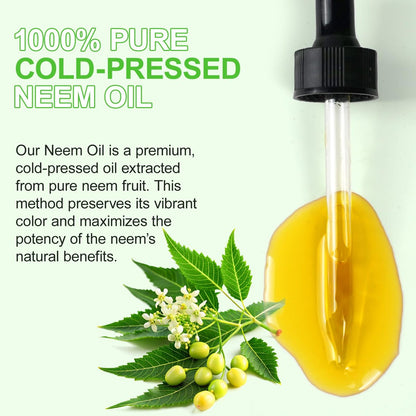 APUUFYQC Pure Neem Oil for Skin & Hair - Cold Pressed, Hexane Free, 2.02 oz