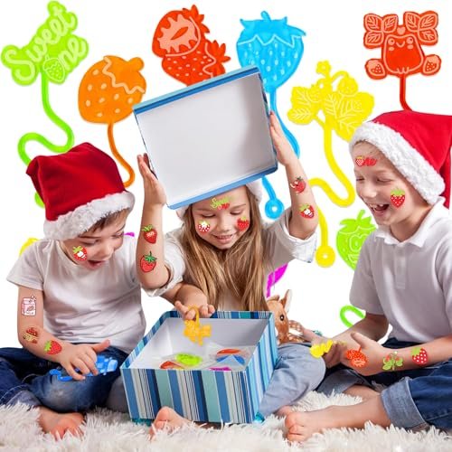48PCS Strawberry Party Favors: Berry First Temporary Tattoos & Stick Hands for Kids Birthday Supplies, Goodie Bag Stuffers, Classroom Prizes - görsel 14