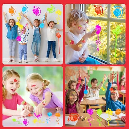 48PCS Strawberry Party Favors: Berry First Temporary Tattoos & Stick Hands for Kids Birthday Supplies, Goodie Bag Stuffers, Classroom Prizes