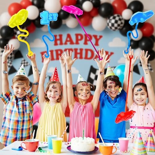 48PCS Race Car Party Favors: Temporary Tattoos & Stick Hands for Kids Birthday Supplies, Goodie Bag Stuffers, Classroom Prizes - görsel 12