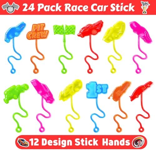 48PCS Race Car Party Favors: Temporary Tattoos & Stick Hands for Kids Birthday Supplies, Goodie Bag Stuffers, Classroom Prizes - görsel 6