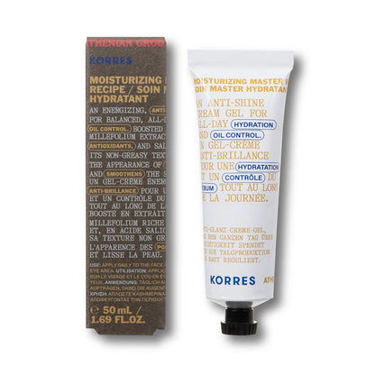 KORRES Athenian Grooming Mattifying Moisturizer for Men – Lightweight Face Cream with Salicylic & Hyaluronic Acid, Pore-Minimizing, Silicone-Free, Vegan, 1.69 fl oz