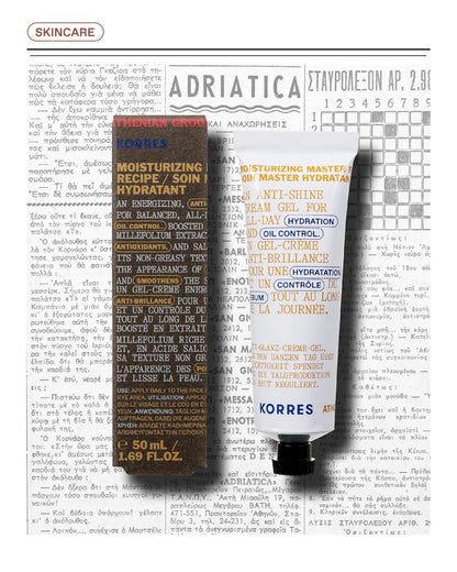 KORRES Athenian Grooming Mattifying Moisturizer for Men – Lightweight Face Cream with Salicylic & Hyaluronic Acid, Pore-Minimizing, Silicone-Free, Vegan, 1.69 fl oz