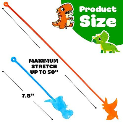 48-Piece Dinosaur Party Favors: Temporary Tattoos & Sticky Hands for Kids Birthday Goodie Bags, Classroom Prizes, and Treasure Box Toys