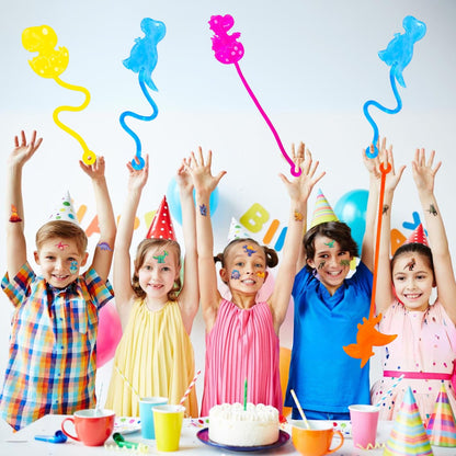 48-Piece Dinosaur Party Favors: Temporary Tattoos & Sticky Hands for Kids Birthday Goodie Bags, Classroom Prizes, and Treasure Box Toys