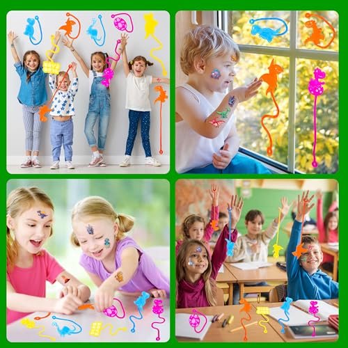 48-Piece Dinosaur Party Favors: Temporary Tattoos & Sticky Hands for Kids Birthday Goodie Bags, Classroom Prizes, and Treasure Box Toys - görsel 14