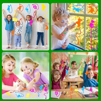 48-Piece Dinosaur Party Favors: Temporary Tattoos & Sticky Hands for Kids Birthday Goodie Bags, Classroom Prizes, and Treasure Box Toys
