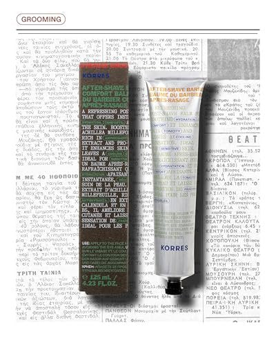 KORRES Athenean Grooming Soothing Aftershave Balm for Men - Lightweight Moisturiser with Achillea Millefolium, Calendula & Pro-Vitamin B5, 4.23 Fl Oz